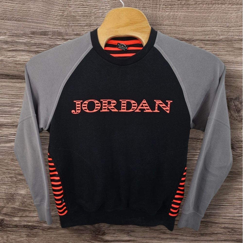 Nike Jordan Sweatshirt Sz Large AJX Accomplished Black Cool Grey Infrared 589347